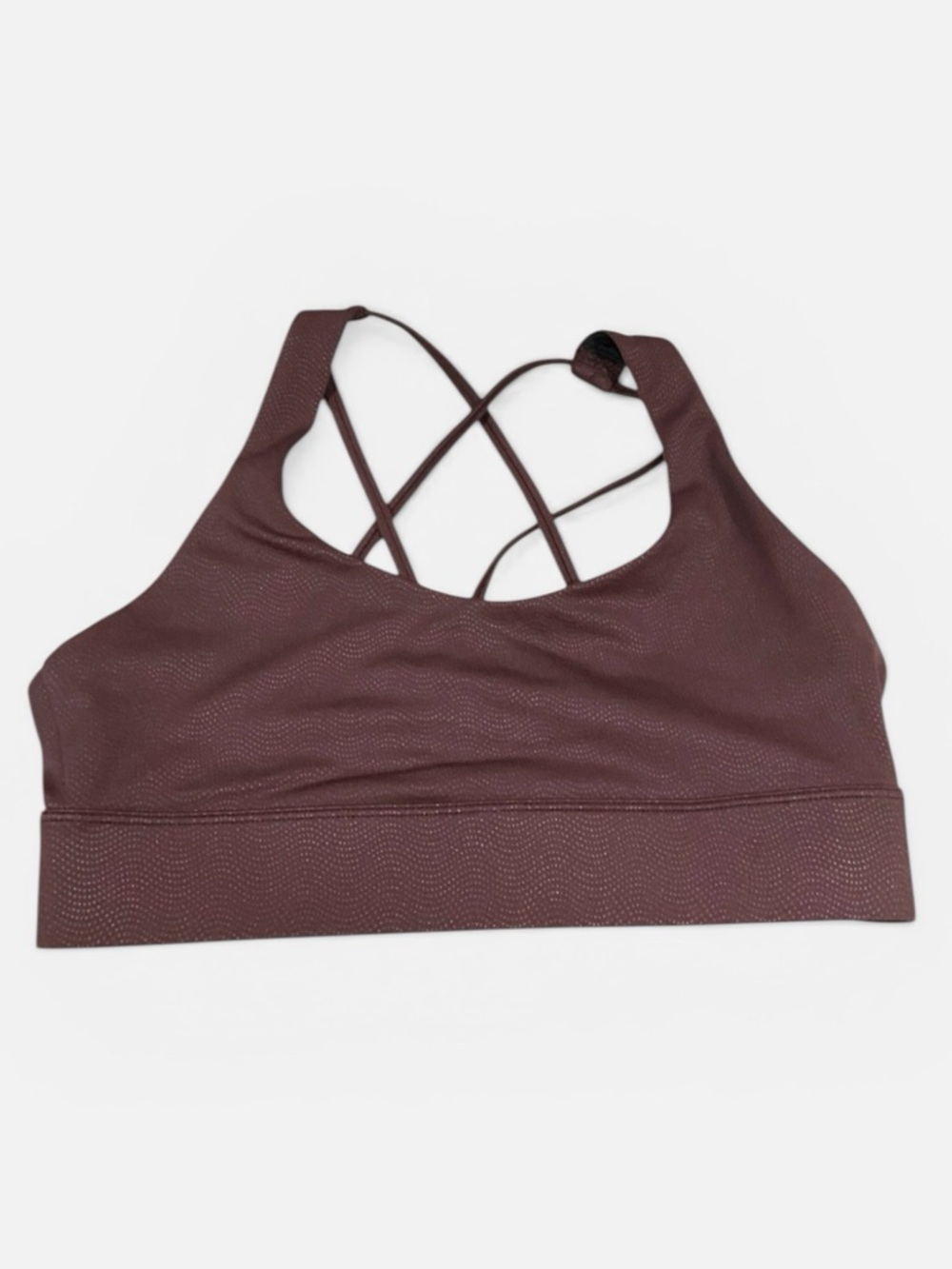 ZYIA Fig Vibrations Strappy Light n Tight Sports Bra Size M Brown